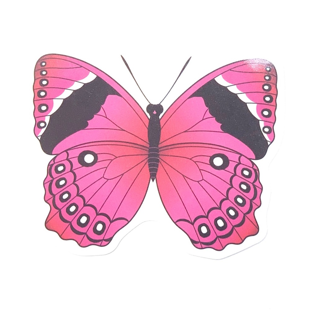 Pink Butterfly Vinyl Sticker